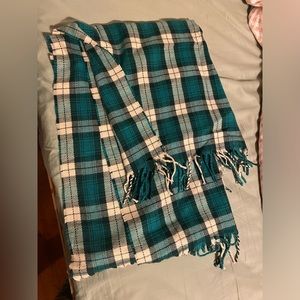 J Crew Green Plaid Scarf NWT